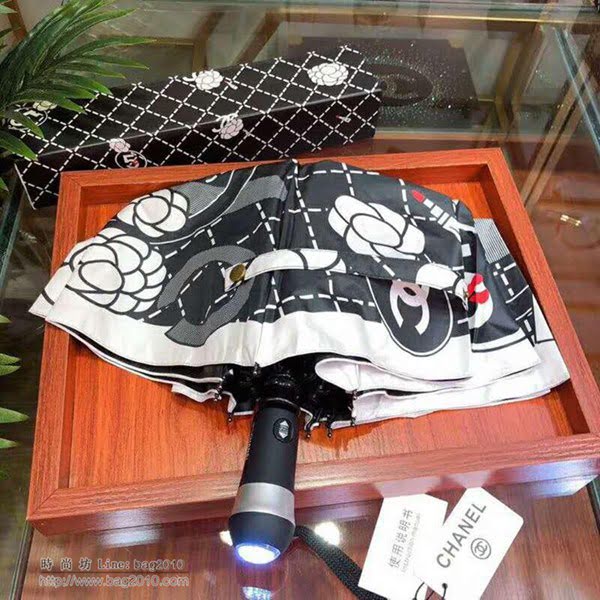CHANEL香奈兒傘 2019香奈兒亞太專櫃最新款 山茶花 全自動UV晴雨傘 防曬隔熱 防紫外線  zm1028